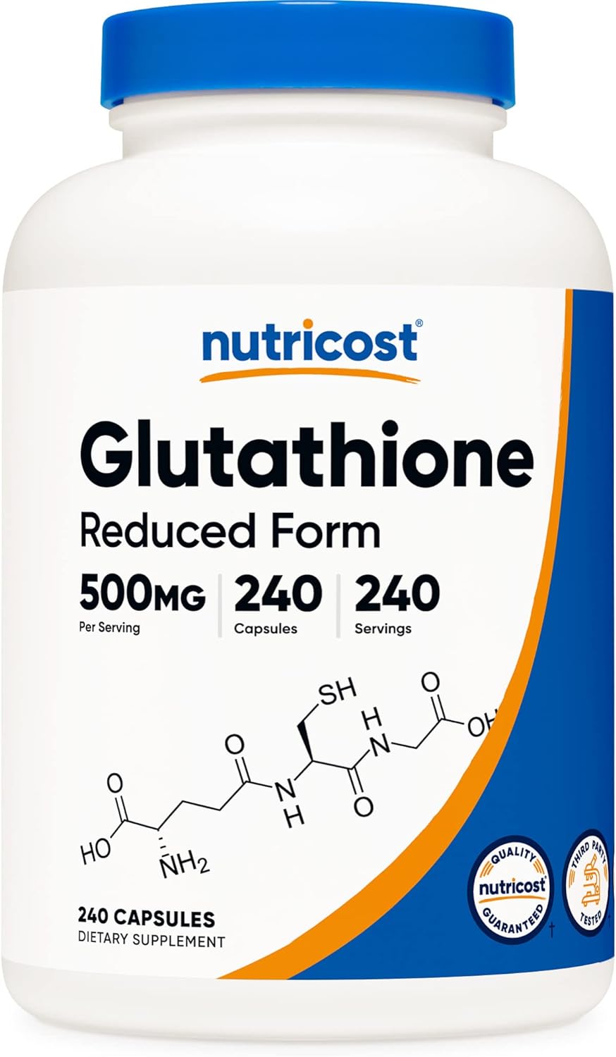 Nutricost Glutathione Capsules 500mg, 240 Capsules - Gluten Free, Non-GMO