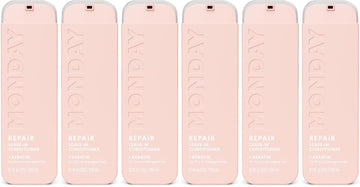 Monday Haircare 6 X 150 Ml Repair Leave-In Conditioner With Keratin, Jojoba Oil, Wheat Protein And Cocoa Butter For Dry & Damaged Hair