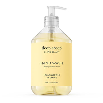 Deep Steep Liquid Hand Wash, Lemongrass Jasmine, 17.6 Oz – Moisturizing Cleanser With Olive Oil, Aloe Vera, Glycerin & Hyaluronic Acid – Vegan, Clean Beauty, Soft & Nourished Hands