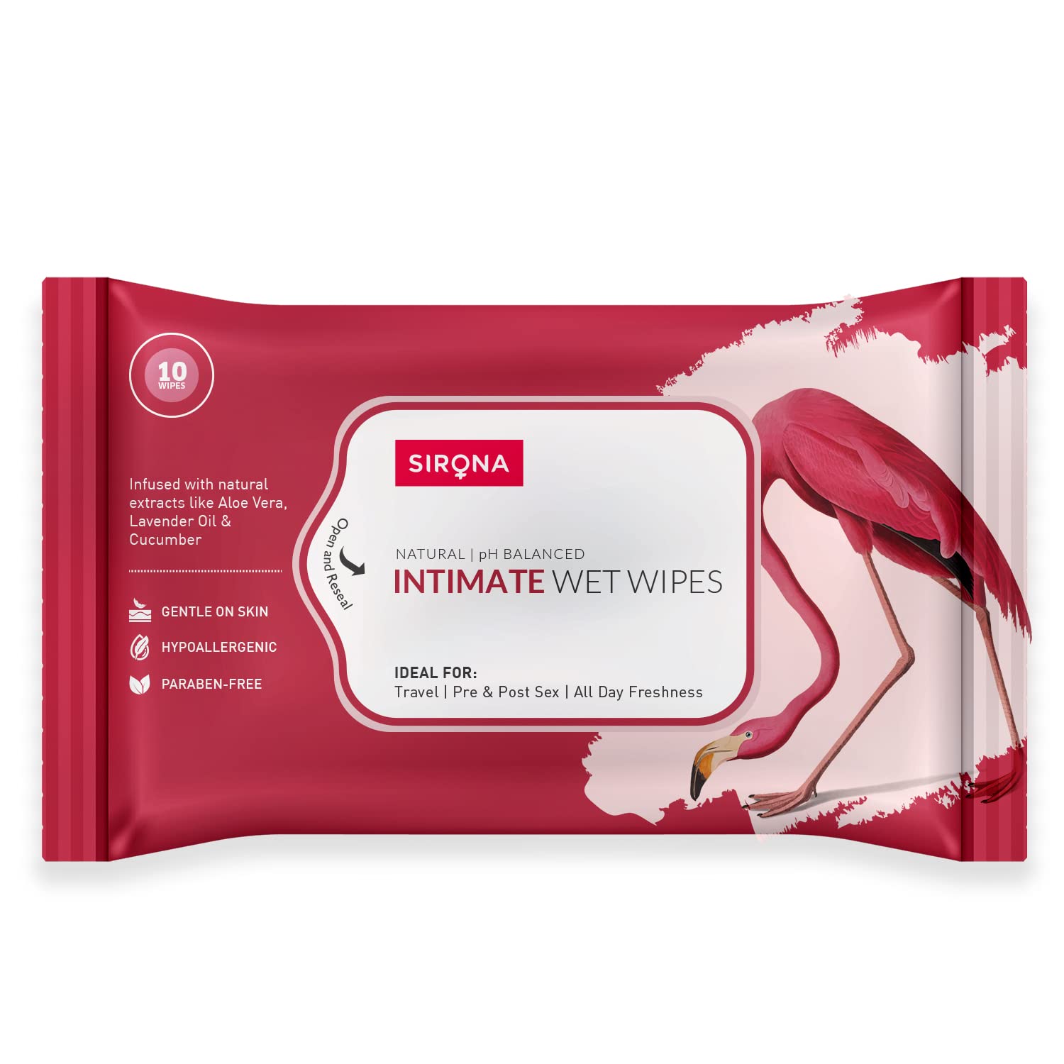 Sirona Intimate Wet Wipes - 10 Wipes