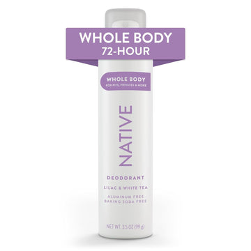 Native Whole Body Deodorant Spray Contains Naturally Derived Ingredients, Deodorant For Women & Men | 72 Hour Odor Protection, Aluminum Free With Coconut Oil And Shea Butter | Lilac & White Tea