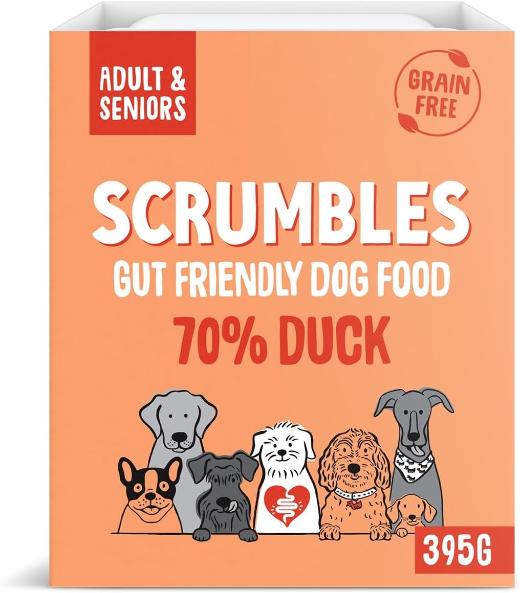 Scrumbles Natural Wet Dog Food, Grain Free Recipe with 70% Duck and Slippery Elm, 7x 395g?WDD7