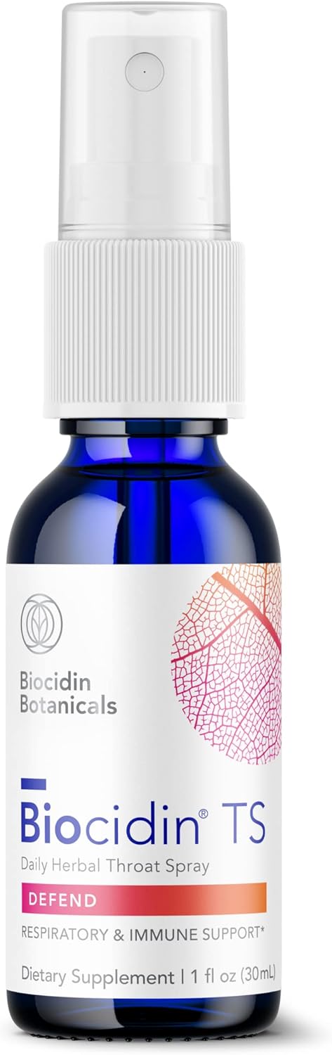 Biocidin Ts Throat Spray - Clinically Researched Liquid Immune Spray - Promotes Respiratory Health & Immune Response - Oregano Oil, White Willow Bark, Echinacea Herb Blend For Kids & Adults (1 Oz)