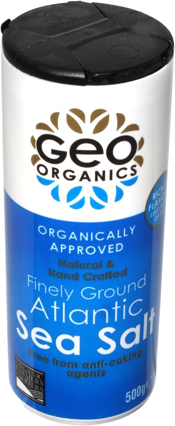 Geo Organics Atlantic Sea Salt 250G (Pack Of 6) | Organically Approved Unrefined Sea Salt Crystals | Natural & Hand Crafted | Additive-Free, Non-Gmo, Gluten-Free, Vegan | Free From Anti-Caking Agents