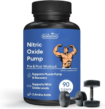 Nitric Oxide Supplement Pre Workout Supplement for Men | Muscle Growth | Arginine Glutamine & Ornithine - 90 Vegan, Non-GMO Pills Supporting Male Health
