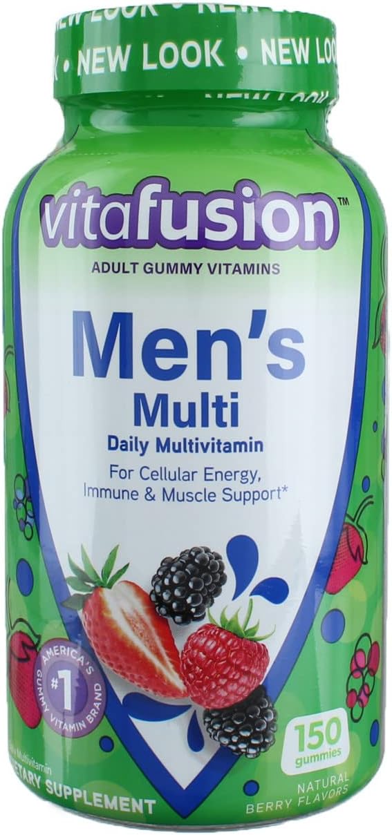 Vitafusion Men's Complete Multivitamin Gummies Natural Berry avors - 150 ct, Pack of 5