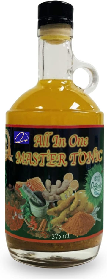 13Oz Organic All In One Master Tonic Juice With Cinnamon, Cloves, Brag Apple Cider Vinegar, Lemon, Ginger, Turmeric, Cayenne Pepper, Honey, Water