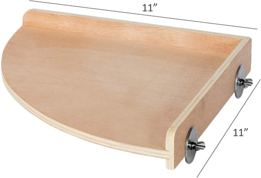 Wood Corner Platform (Large) - Natural Climbing Cage Accessory Shelf Perch Stand - For Sugar Gliders, Rabbits, Guinea Pigs, Prairie Dogs, Degus, Chinchillas, Rats, Ferrets, Birds & Other Small Pets