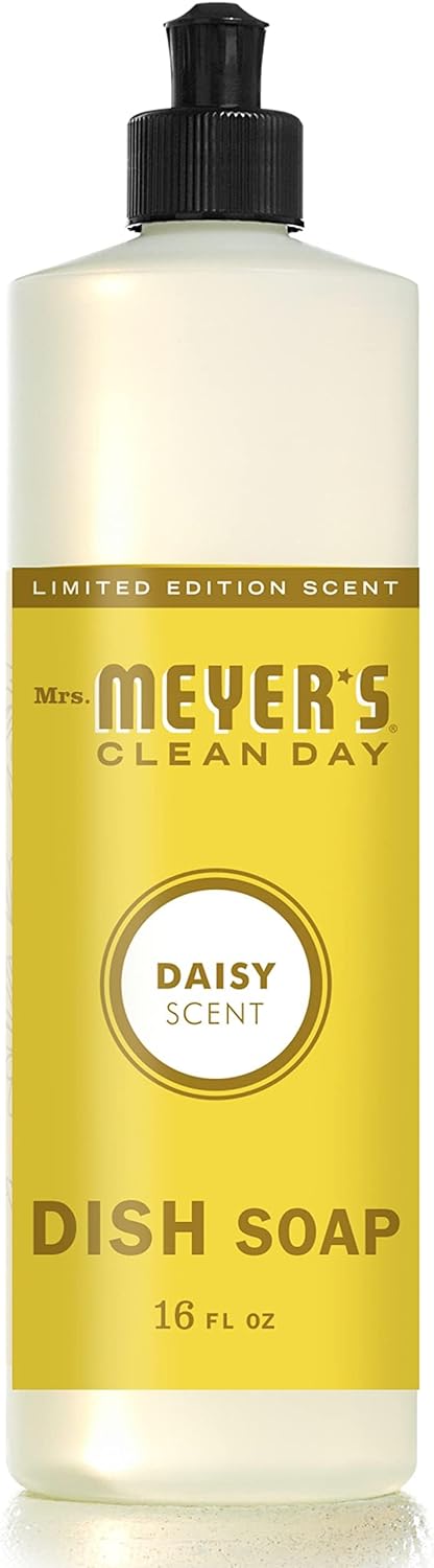 MRS. MEYER'S CLEAN DAY Liquid Dish Soap Daisy, 16 Fl Oz (Pack of 6)