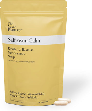 The Naked Pharmacy | Saffrosun Calm | Balance & Energy | Saffron With Vitamin B12 | High Strength | Natural No Additives | Vegan | 60 Capsules