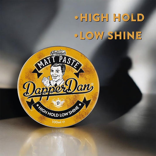 Dapper Dan Matt Paste, High Hold Low Shine Paste For Men 1 X 100Ml And Dapper Dan Sea Salt Spray For Matte Textured Finish 1 X 200Ml