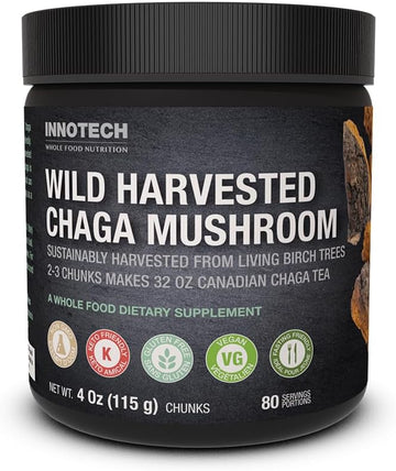 INNOTECH Nutrition: Wild Harvested Chaga Mushroom Chunks - 115 g