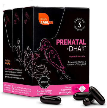 Zahler Prenatal Vitamin With Dha & Folate - Dha Supplements & Prenatal Multivitamin For Mother And Child - Kosher Prenatal Dha Prenatal Vitamins With Iron, Pre Natal Softgels (180 Count (Pack Of 1))