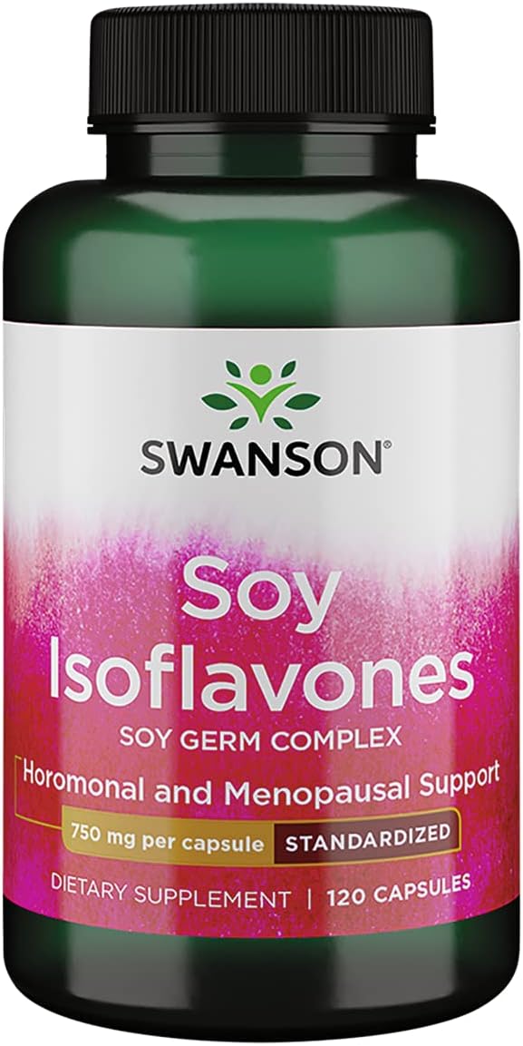 Swanson Soy Isoflavones - Natural Menopause Supplements For Women - Promotes Bone Health & Cardiovascular Maintenance - Premium Source Of Soy Nutrition - (120 Capsules, 750Mg Each)