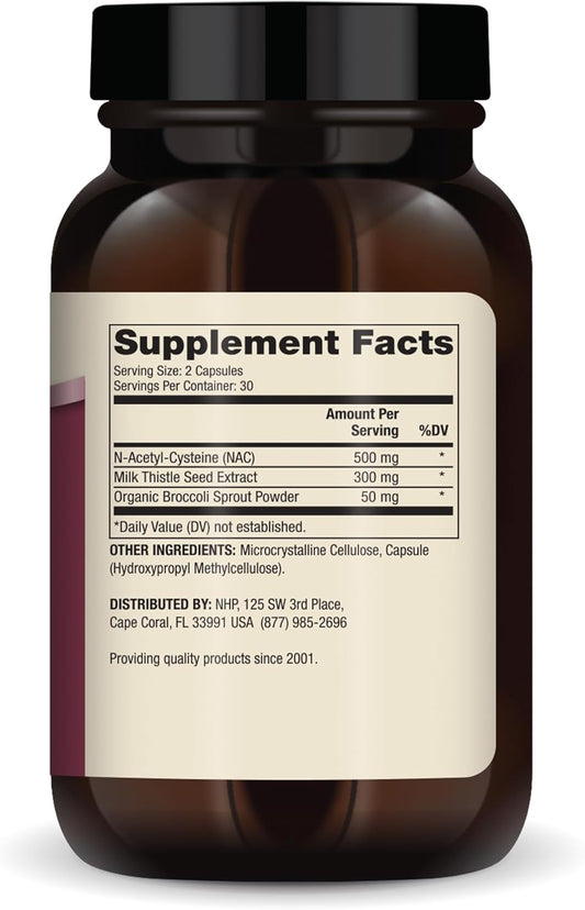 Dr. Mercola Nac With Milk Thistle, 30 Servings (60 Capsules), 500 Mg N-Acetyl-Cysteine Per Serving, Dietary Supplement, Supports Normal Detoxification Processes, Non-Gmo