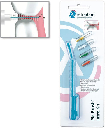 Miradent Pic Brush Interdentalbürsten Intro Kit, Halter Blau, 1 Set [Badartikel]