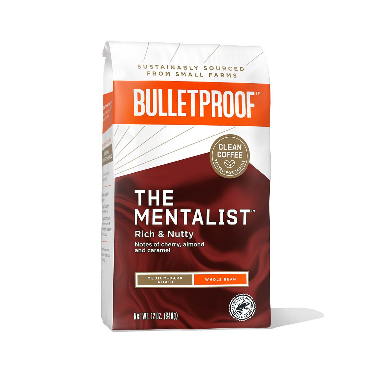Bulletproof The Mentalist Medium-Dark Roast Whole Bean Coffee, 12 Ounces, 100% Arabica Coffee Sourced From Central And South America