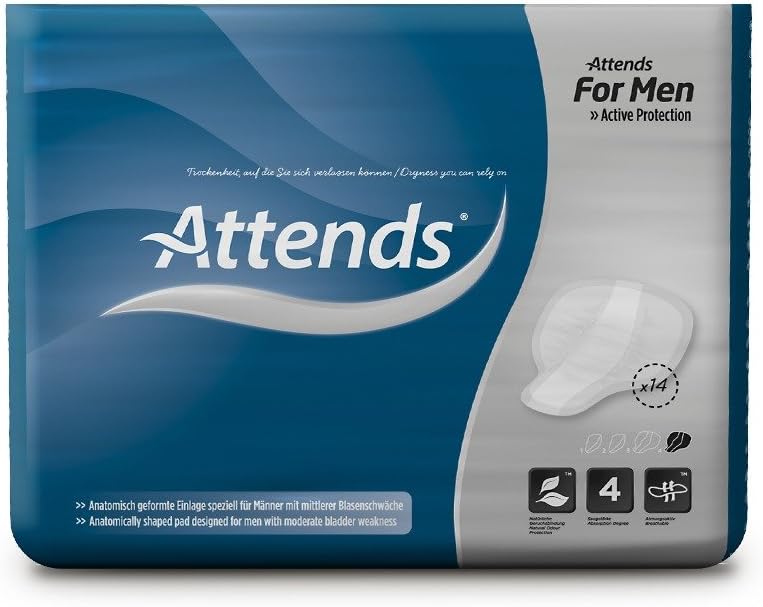 Attends Men'S Adult Diapers Size 4 - 4-29 X 7 Cm - Pzn 07569200 - Pack Of 14