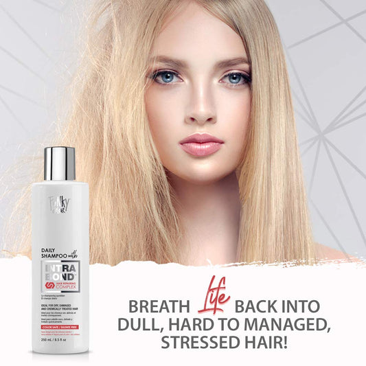 Punky Daily Shampoo With Intrabond Hair Repairing Complex, Anti-Breakage, Strengthening And Color-Safe Formula, Restores Flat And Frizzy Hair, With Natural Extracts, For All Hair Types, 8.5 Oz