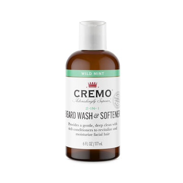 Cremo Wild Mint Beard and Face Wash, Specifically Designed to Clean Coarse Facial Hair, 6 Fluid Oz