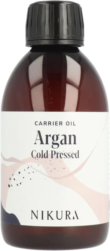 Nikura Argan Oil Cold Pressed - 250ml | For Hair Growth, Face, Skin | 100% Pure | Perfect for Natural Moisturiser & Conditioner, Hair Mask, Body Oil, Cuticles | Vegan & UK Made | BPA Free