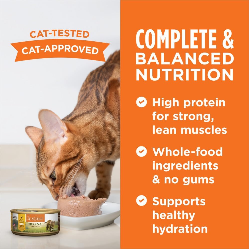 Instinct Original Grain Free Recipe Variety Pack Natural Wet Canned Cat Food by Nature's Variety, 5.5 oz. Cans (Pack of 12) : Pet Supplies