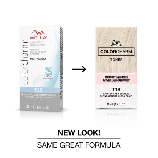 Colorcharm Permanent Liquid Toners| Neutralize Brass| Free Of Parabens| Vegan| T18 Lightest Ash Blonde| 1.4 Fl Oz