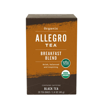 Allegro Coffee Allegro Tea, Tea Bags, Organic Breakfast Blend, 20 Count