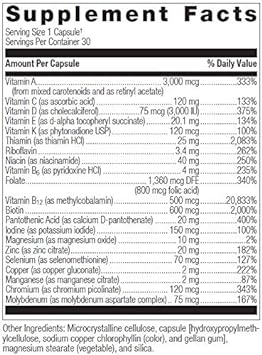 Bariatric Advantage Ultra Solo Without Iron Daily Multivitamin for Gastric Bypass Surgery and Sleeve Gastrectomy Patients, Includes Vitamin B12, C, D, K, Thiamin and Copper - 30 Count : Health & Household