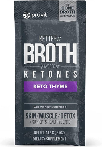 Pruvit Better Broth Keto Thyme For Joint Support, Muscle Recovery And For Improving The Appearance Of Skin And Hair - 20 Count