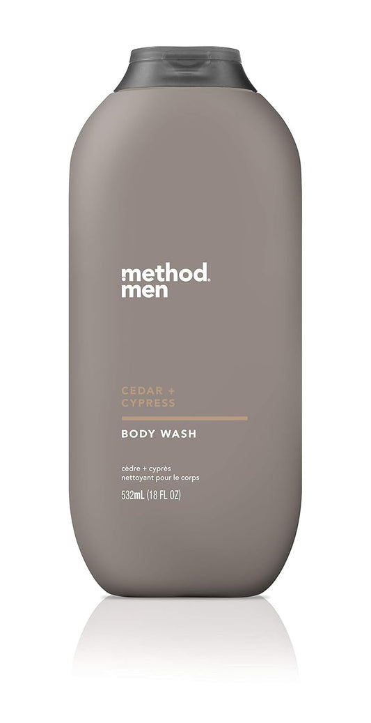Method Men Body Wash, Cedar + Cypress, Paraben and Phthalate Free, 18 FL Oz (Pack of 6)