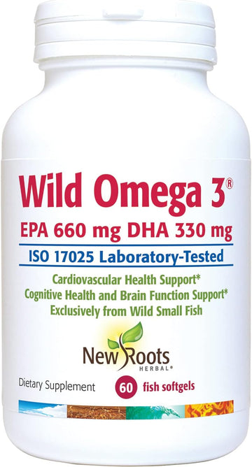 NEW ROOTS HERBAL Wild Omega-3, 900mg, EPA 600mg DHA 330 mg (60 Softgel