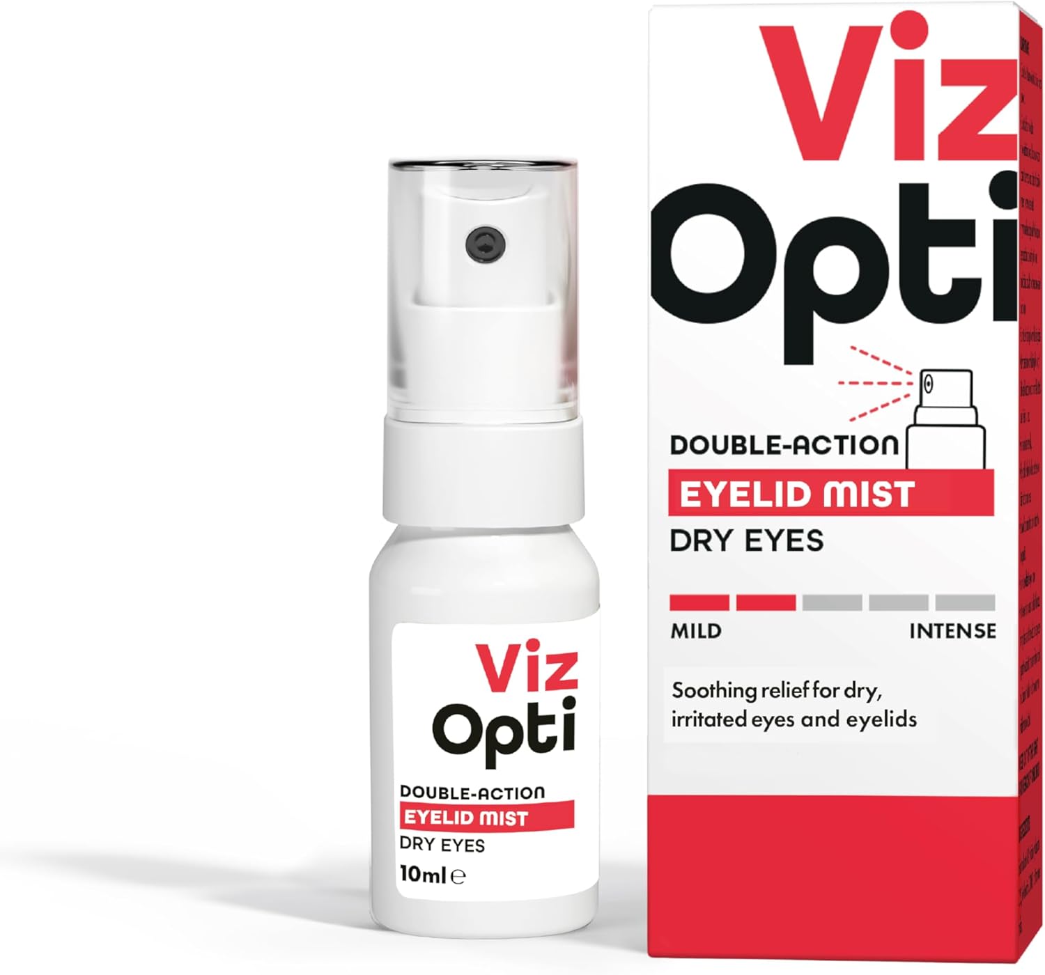 Vizopti Double-Action Dry Eye Mist - Hydrating & Soothing Solution For Dry Eyes, Burning, Irritation & Eyelid Care Spray