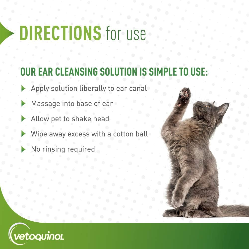 Vetoquinol Ear Cleansing Solution for Dogs and Cats - 8oz : Pet Ear Care Supplies : Pet Supplies