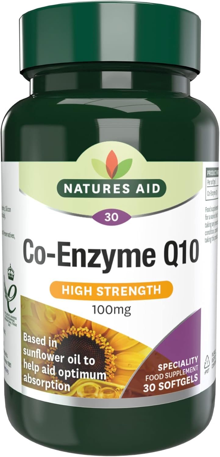Natures Aid Co-Enzyme Q10 Co-Q-10 30Mg – 30 Softgels - Supports Heart Health & Energy Production - High Potency Ubiquinone - Vegan, Gluten Free, Non-Gmo - Food Supplement For Daily Wellness