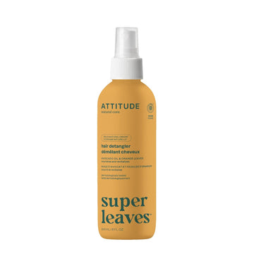 ATTITUDE Detangling Spray, EWG Verified, Plant-Based Ingredients, Vegan, Orange Leaves, 8 Fl Oz