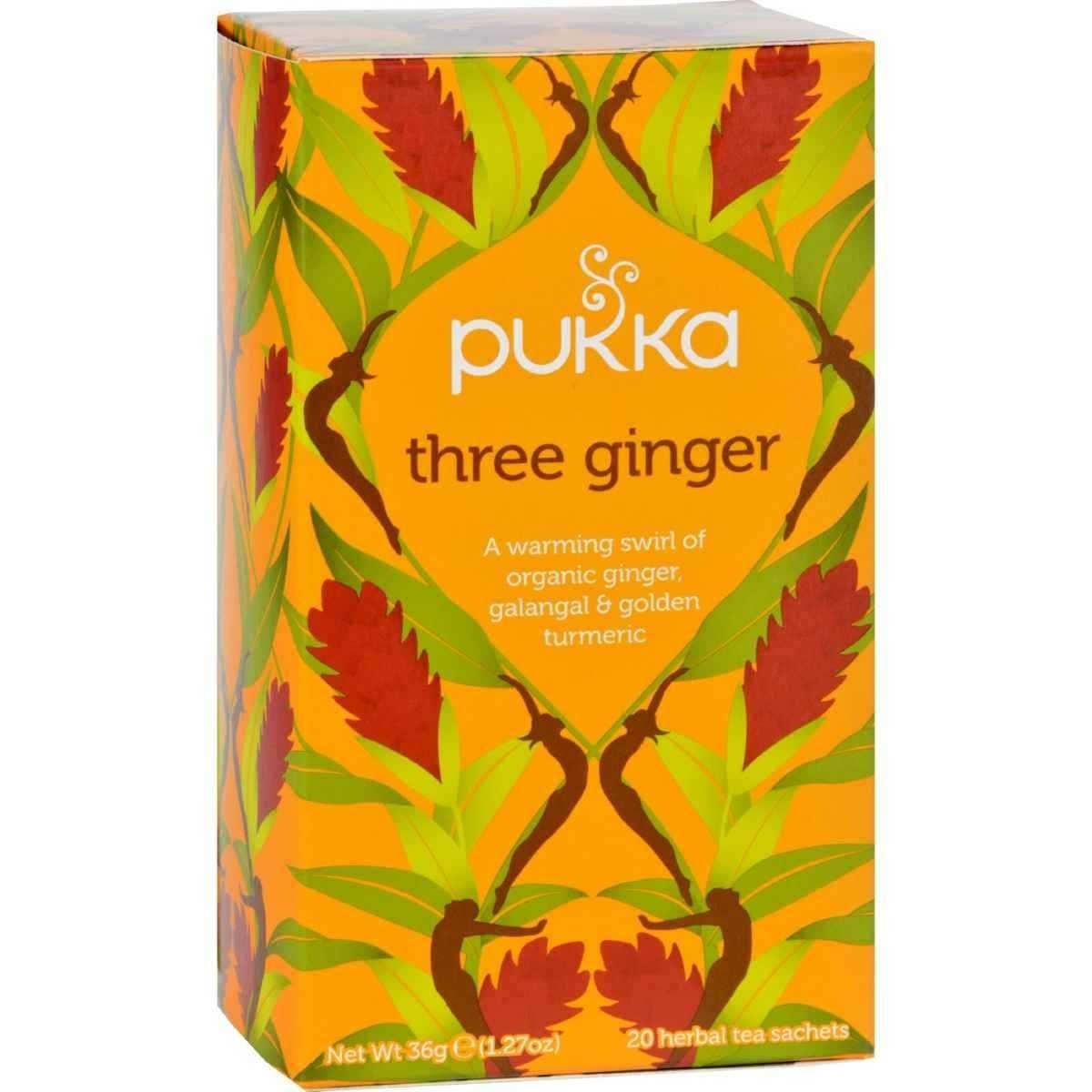 Pukka Organic Three Ginger Tea - 20 Bags Per Pack - 6 Packs Per Case