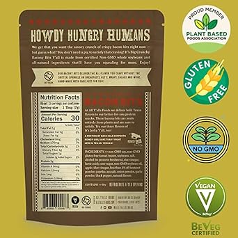 It's Jerky Y'all Plant Based Jerky and Bacon Bits Variety Pack | Beyond Tender Jerky and Crunchy Bacon Vegan Snacks | Non-GMO, Gluten Free, Vegetarian (4 Pack) : Grocery & Gourmet Food