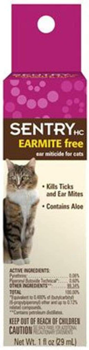 Sentry Hc Earmitefree Ear Miticide For Cats, 1 Oz
