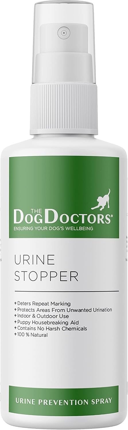 The Dog Doctors Urine Stopper Spray Deterrent - Helps Aid Your Pet To Stop Repeat Marking Indoors & Outdoors - 100% Natural Formula - 473ml