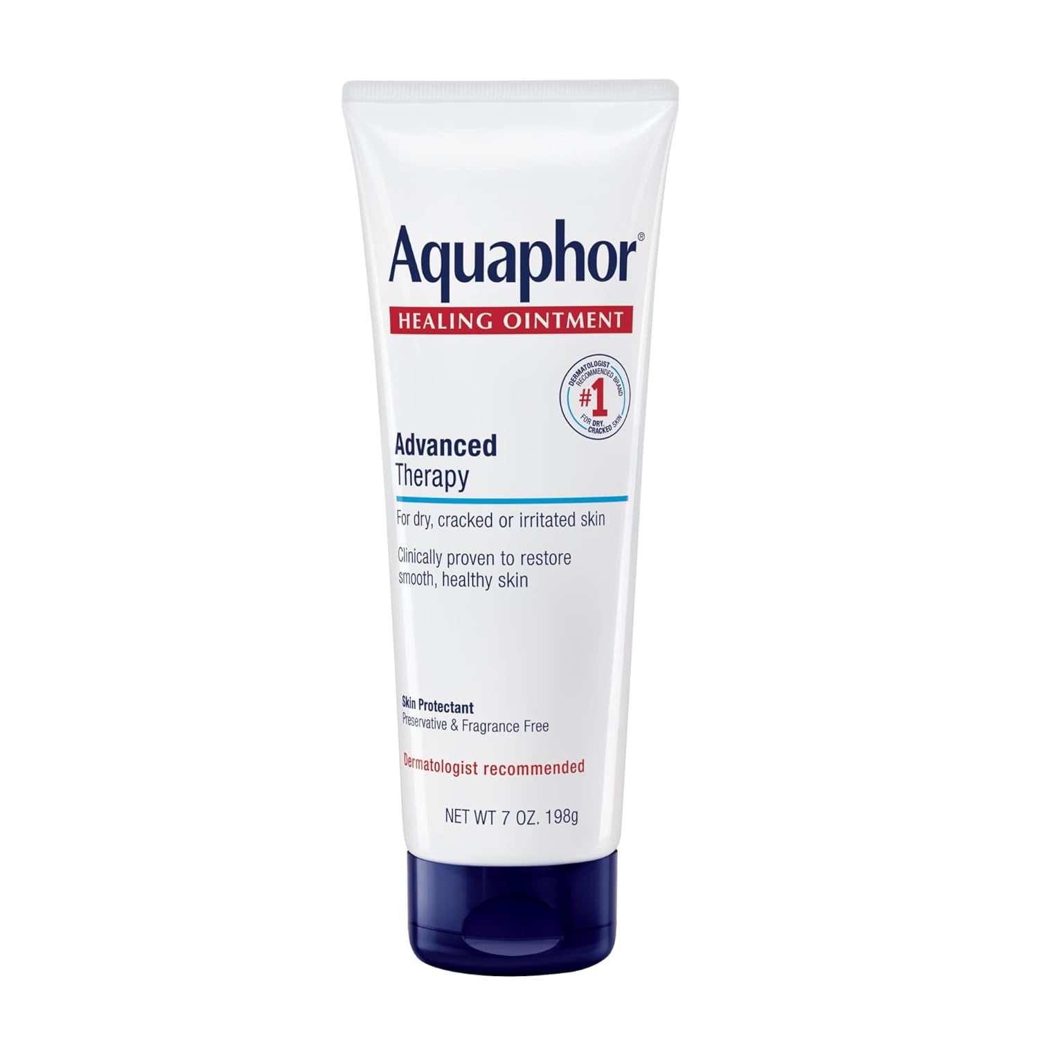 Aquaphor Healing Ointment Advanced Therapy Skin Protectant, Body Moisturizer For Dry Skin, Minor Cuts And Burns, Dry Cuticles, Cracked Heels, Hands And Lips, 7 Oz Tube