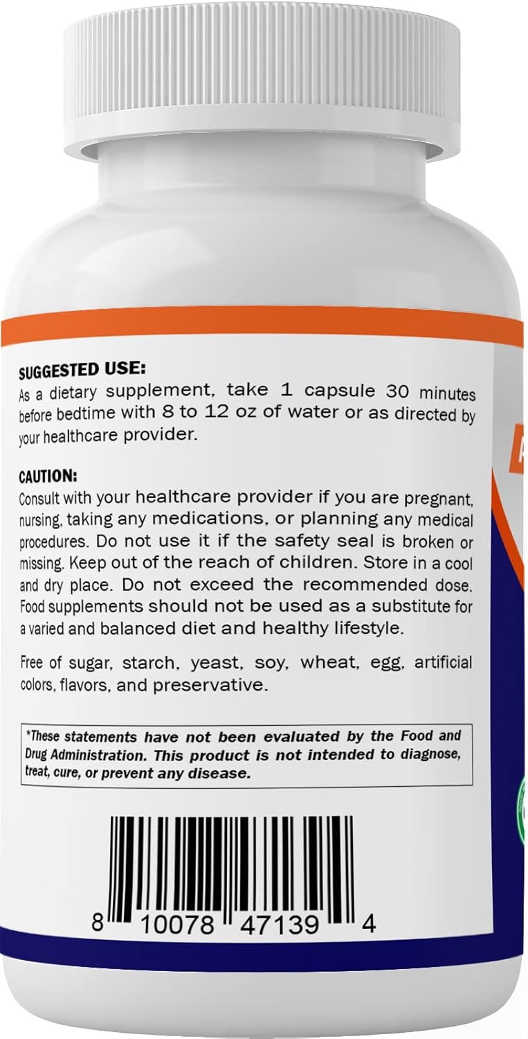 Vitamatic Advanced Sleep Aid With Melatonin - 120 Vegetable Capsules - Made With B6, Magnesium, L-Theanine, L-Tryptophan, 5-Htp, Gaba, Valerian, Chamomile, Passion Flower, Ashwagandha & Black Pepper