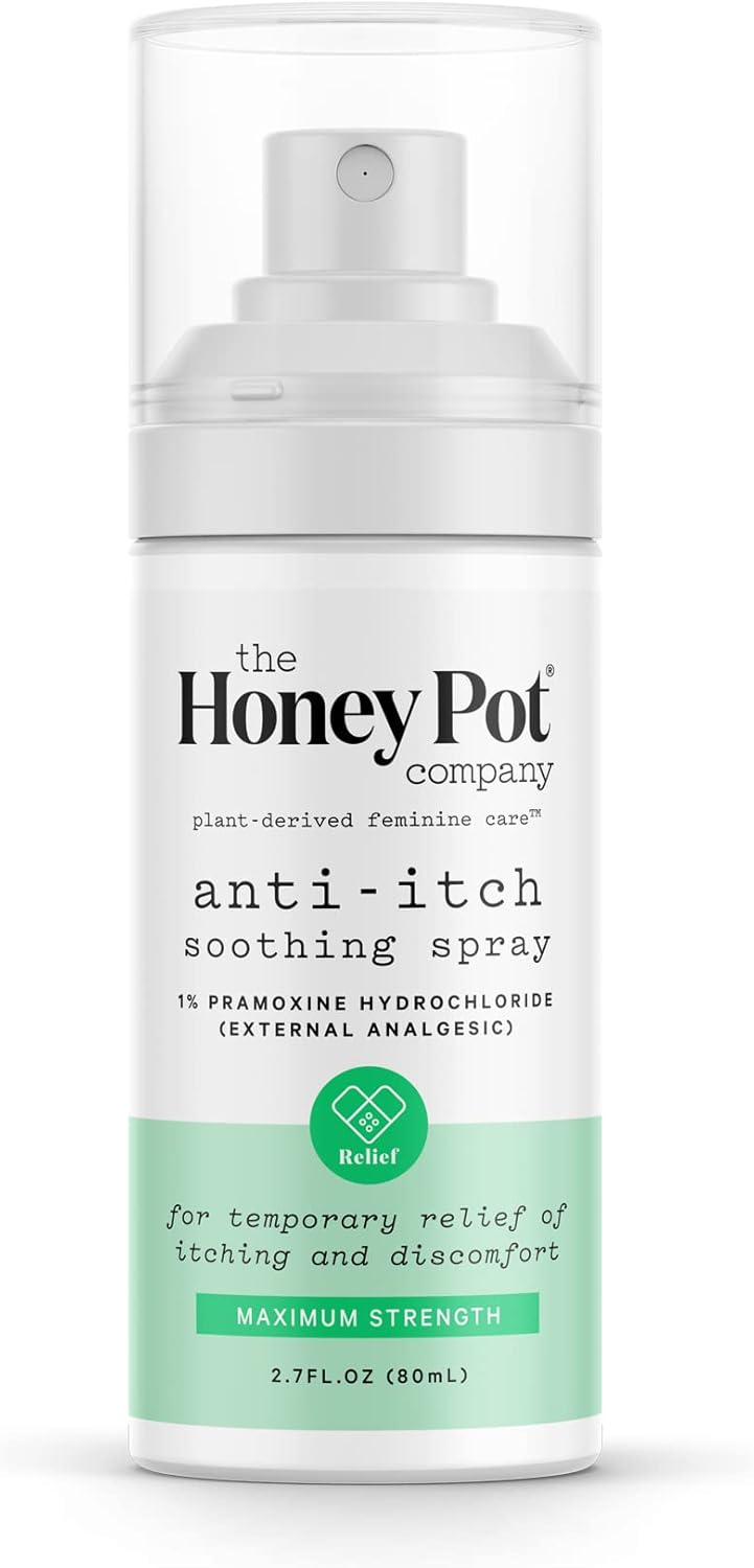 The Honey Pot Company - Feminine Anti-Itch Spray -At Home Or On The Go Medicated Spray To Relieve Itch And Irritation. Maximum Strength - 2.71 Fl. Oz