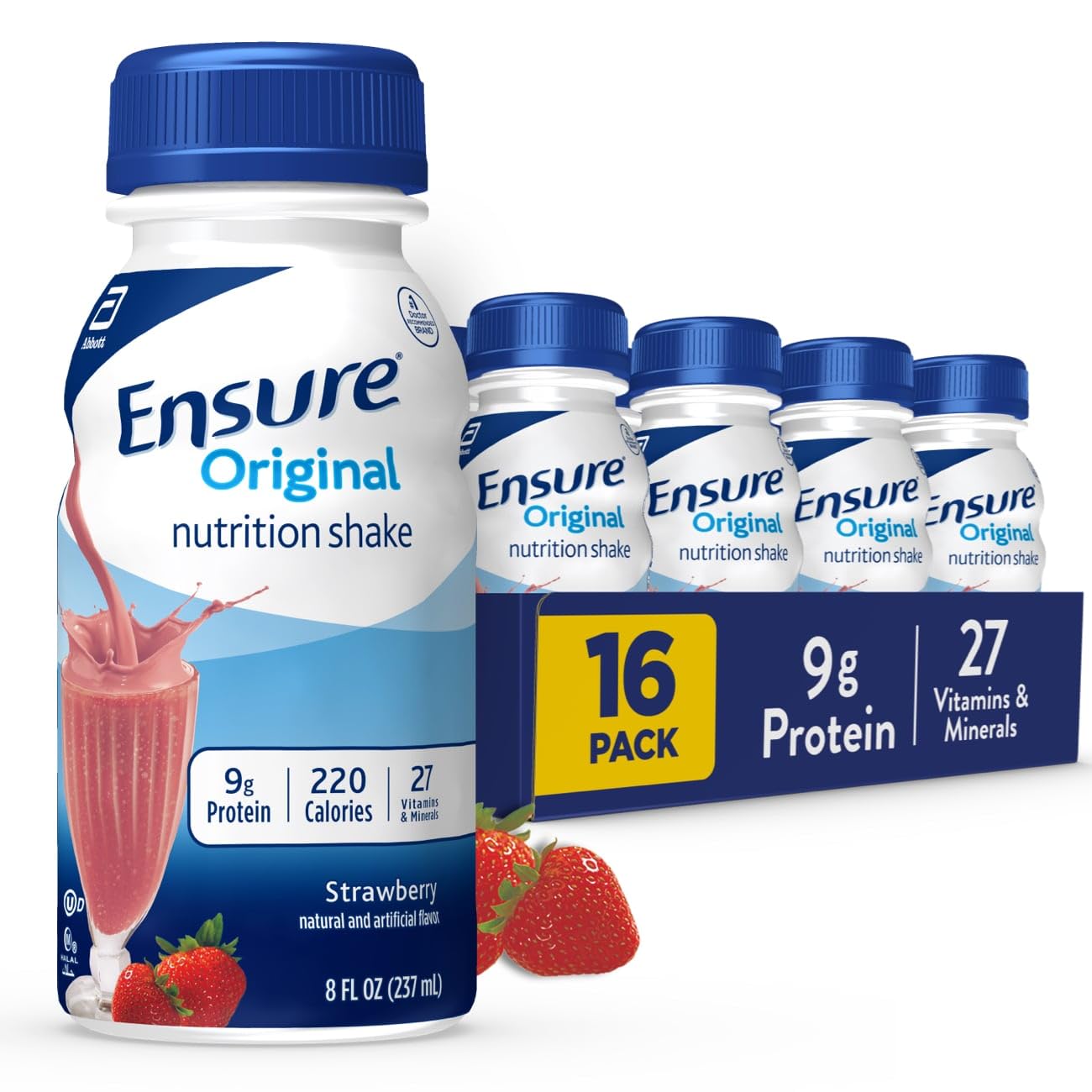 Ensure Original Nutrition Shake | Meal Replacement Shake | 8 Fl oz, 16 Pack