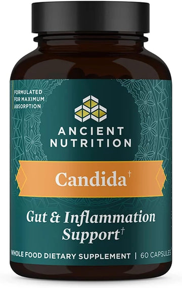 Gut Health Supplement By Ancient Nutrition, Candida Capsules, Provides Occasional Diarrhea, Constipation, Gas And Bloating Relief, Supports Immune Function, Gluten Free And Keto Friendly, 60 Capsules