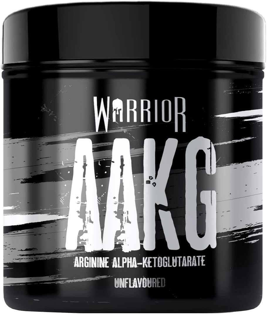 Warrior, Arginine Alpha-Ketoglutarate (Aakg) Powder – 300G – Nitric Oxide Booster – 500Mg – Non-Stimulant Muscle Pump Supplement – Enhance Performance And Stack With A Pre Workout Formula