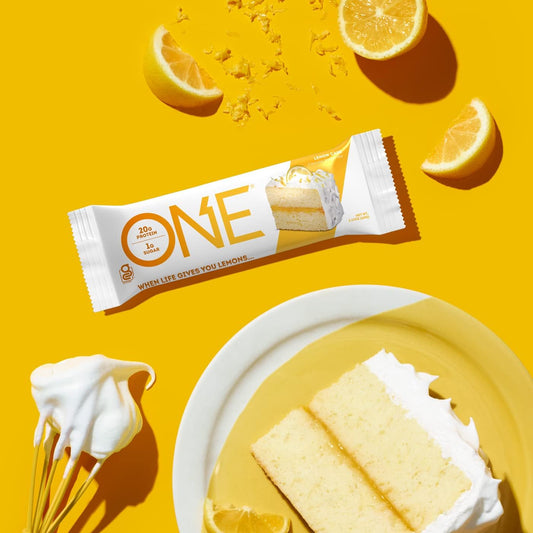 One Protein Bars, Lemon Cake, Gluten Free Protein Bars With 20G Protein And 1G Sugar, Pantry Staples, 2.12 Oz (12 Count)