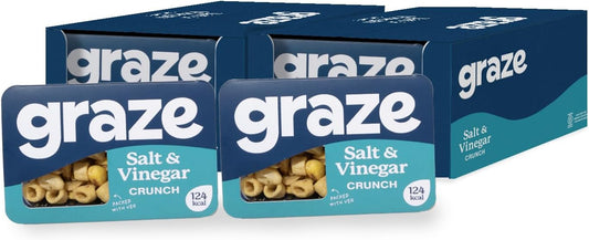 Graze - Salt & Vinegar Snacks - Healthy Alternative For Crisps, Mixed Nuts & Pretzels - Ideal If You Love Corn, Broad Beans And Corn Hoops Mixed Savoury Vegan Snacks (18X28G Pack)