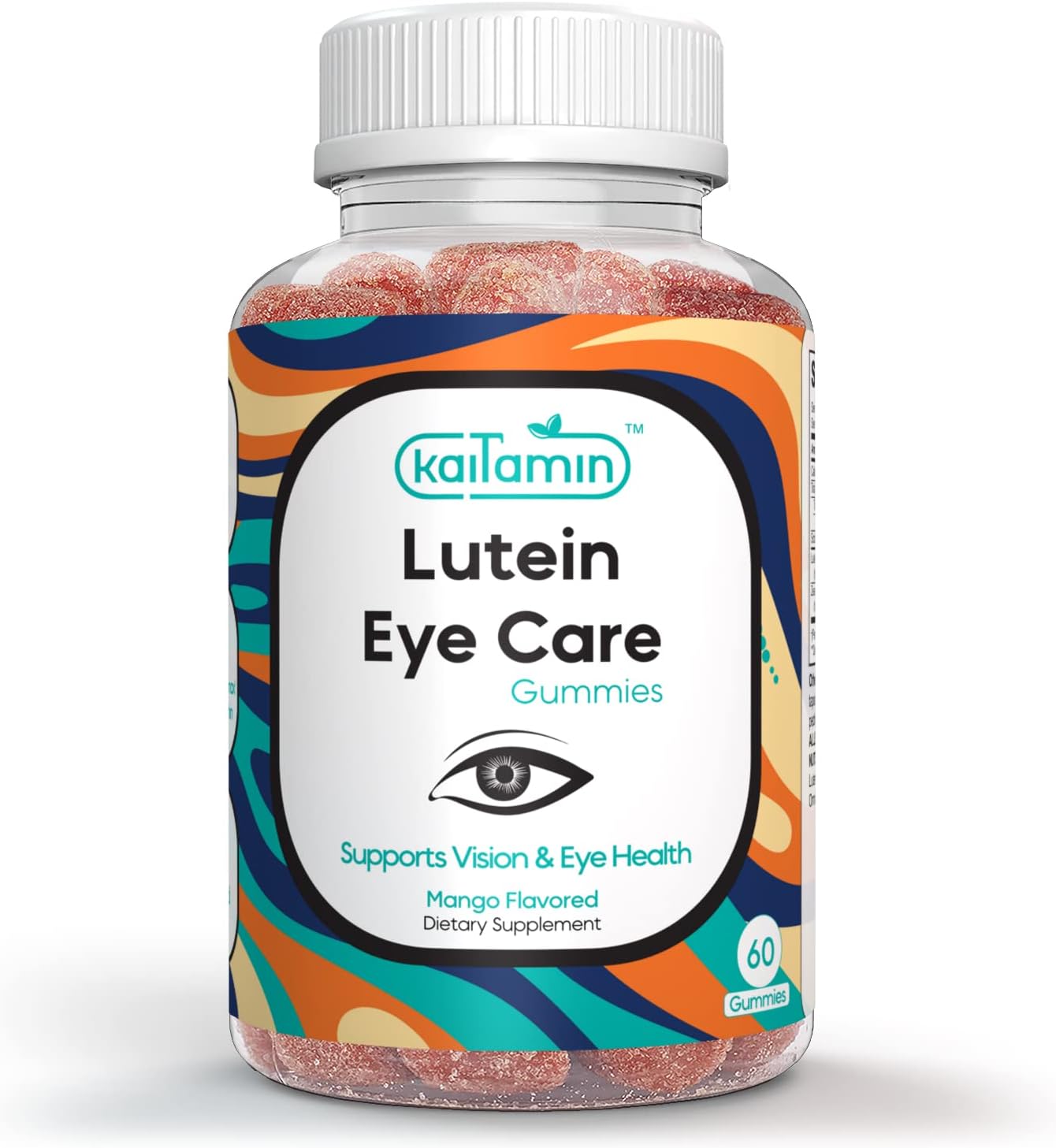 Lutein & Zeaxanthin Eye Supplement for Adults - Protection Support for Eyes - Yummy Mango Flavored Vegan, Glute-Free, Made with Coconut Oil. 60 Gummies