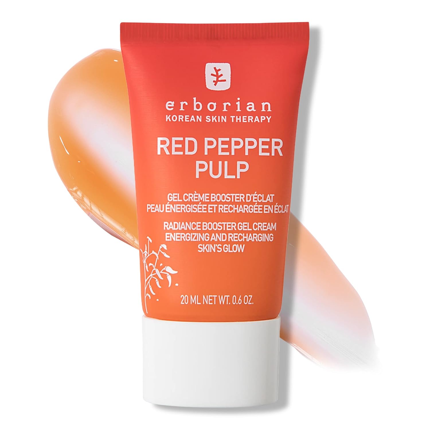 Erborian Red Pepper Pulp Hydrating & Energizing Gel - Facial Moisturizer For Brightened, Refreshed & Plumped Skin - Radiance Boosting Moisturizing Cream - Korean Skin Therapy